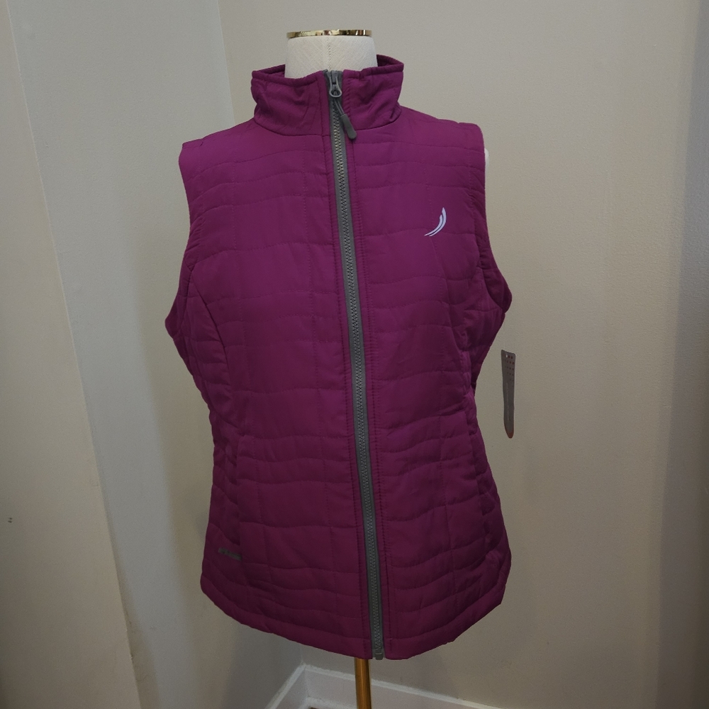 Exertek Plum / Fuschia Quilted Nylon Zip Up Vest Womens Size Medium New